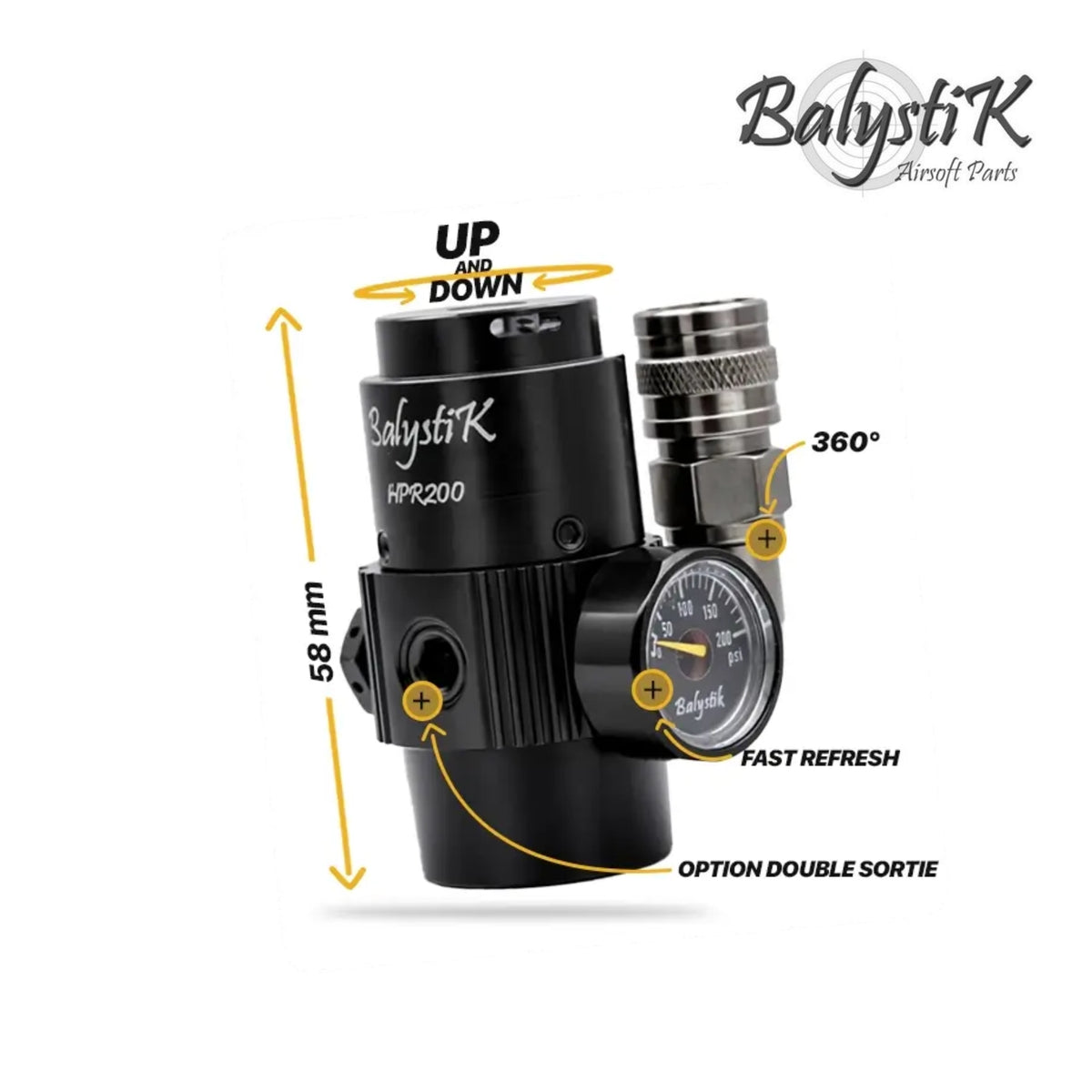 Balystik Régulateur HPA HPR200 US - Titanium Silver